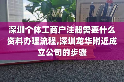 深圳个体工商户注册需要什么资料办理流程,深圳龙华附近成立公司的步骤