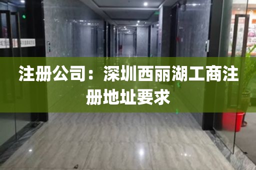 注册公司：深圳西丽湖工商注册地址要求