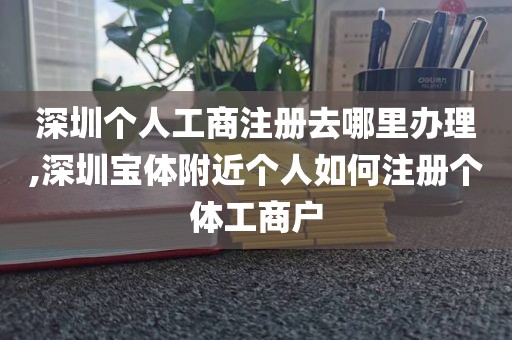 深圳个人工商注册去哪里办理,深圳宝体附近个人如何注册个体工商户