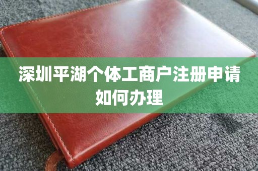 深圳平湖个体工商户注册申请如何办理
