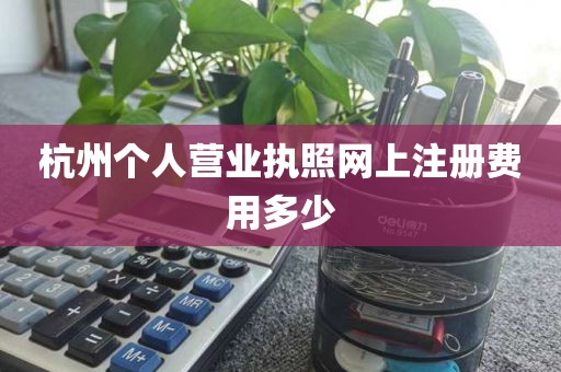 杭州个人营业执照网上注册费用多少