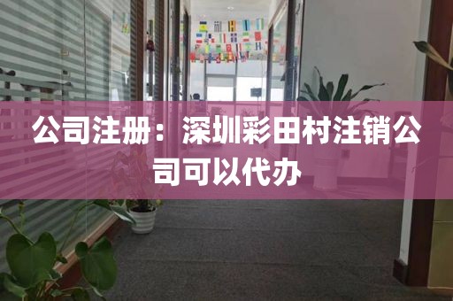 公司注册：深圳彩田村注销公司可以代办