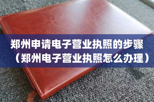 郑州申请电子营业执照的步骤（郑州电子营业执照怎么办理）