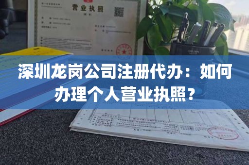 深圳龙岗公司注册代办：如何办理个人营业执照？