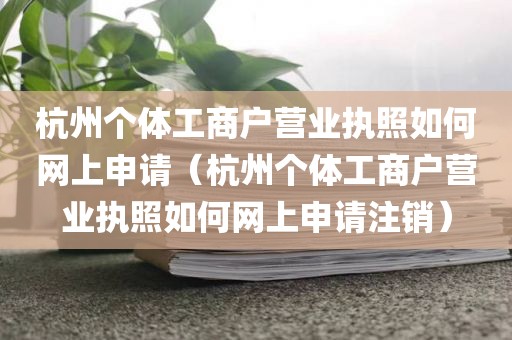 杭州个体工商户营业执照如何网上申请（杭州个体工商户营业执照如何网上申请注销）