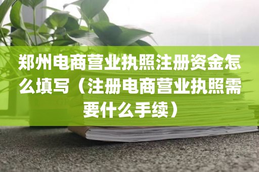 郑州电商营业执照注册资金怎么填写（注册电商营业执照需要什么手续）