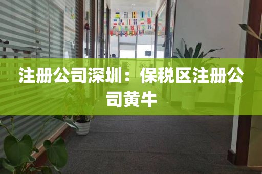 注册公司深圳：保税区注册公司黄牛