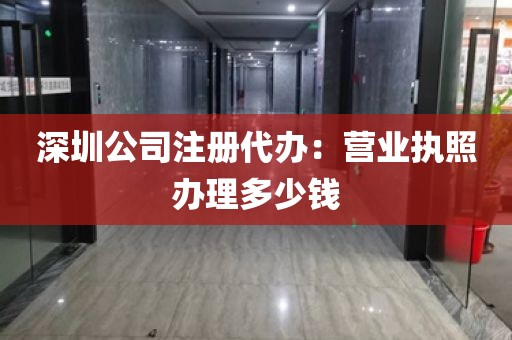 深圳公司注册代办：营业执照办理多少钱