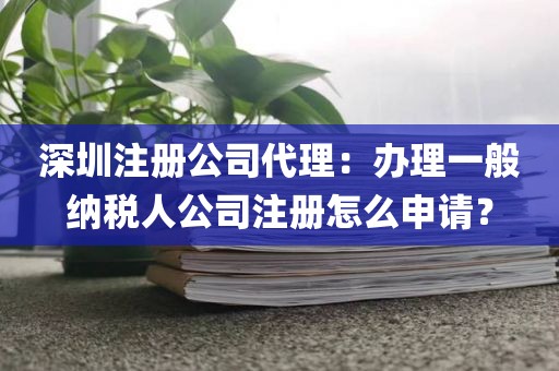 深圳注册公司代理：办理一般纳税人公司注册怎么申请？