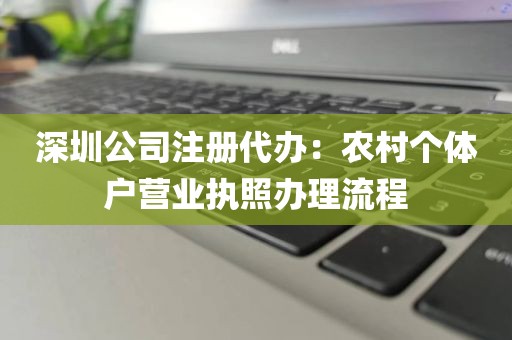深圳公司注册代办：农村个体户营业执照办理流程