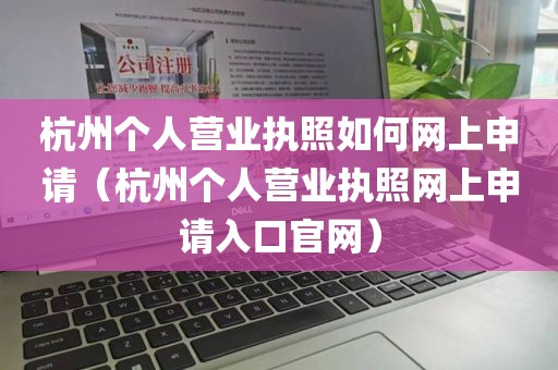 杭州个人营业执照如何网上申请（杭州个人营业执照网上申请入口官网）
