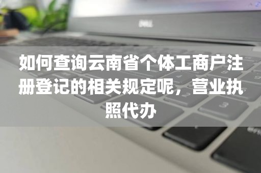 如何查询云南省个体工商户注册登记的相关规定呢，营业执照代办