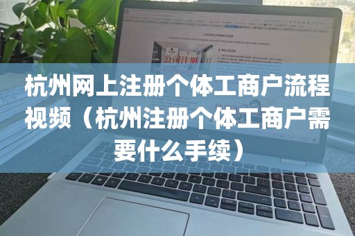 杭州网上注册个体工商户流程视频（杭州注册个体工商户需要什么手续）