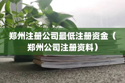 郑州注册公司最低注册资金（郑州公司注册资料）