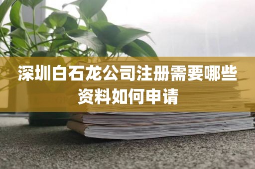 深圳白石龙公司注册需要哪些资料如何申请