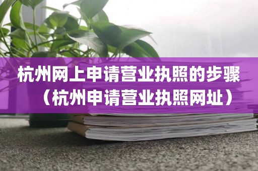 杭州网上申请营业执照的步骤（杭州申请营业执照网址）