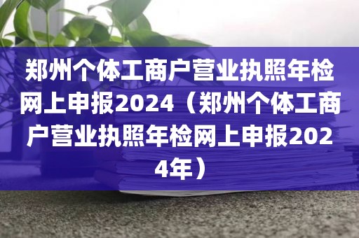 郑州个体工商户营业执照年检网上申报2024（郑州个体工商户营业执照年检网上申报2024年）