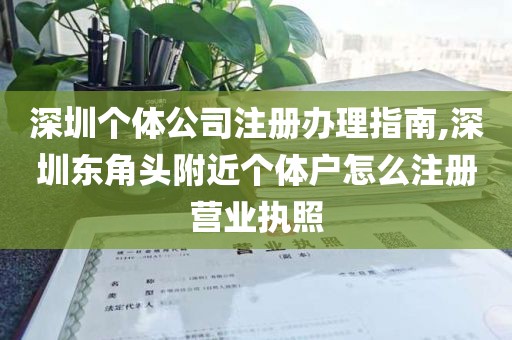 深圳个体公司注册办理指南,深圳东角头附近个体户怎么注册营业执照