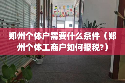 郑州个体户需要什么条件（郑州个体工商户如何报税?）