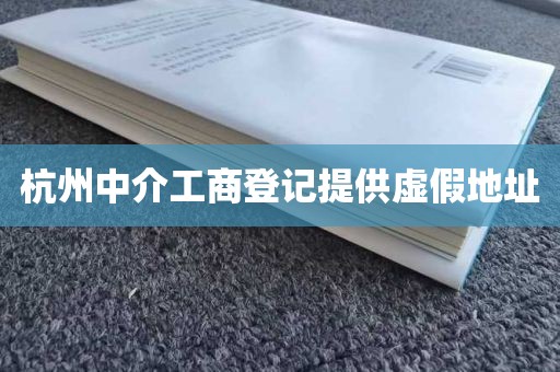 杭州中介工商登记提供虚假地址